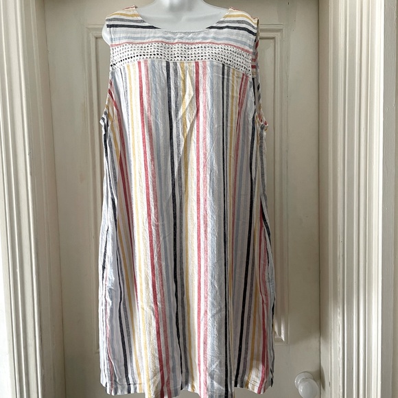 Next Stripe Linen Blend Dress - Size 22 - Picture 2 of 5